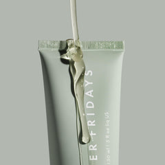 Summer Fridays Super Amino Gel Cleanser close-up shows makeup removal around the eye area safely.