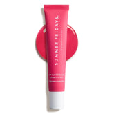 Summer Fridays Pink Guava tinted lip butter close-up showing gentle application