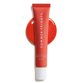 Summer Fridays Tinted Lip Butter Poppy applied on lips delivering moisture and tint
