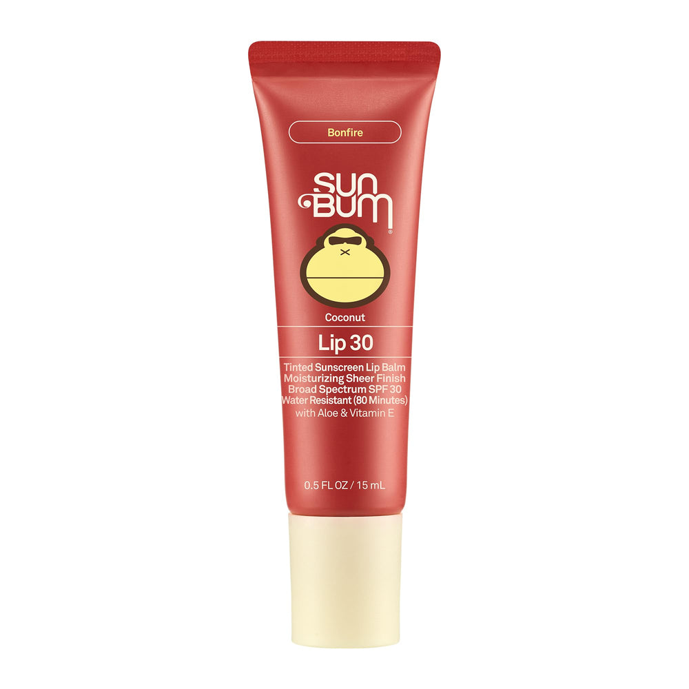 Sun Bum bálsamo labial tintado Bonfire con SPF 30 protege y colorea los labios