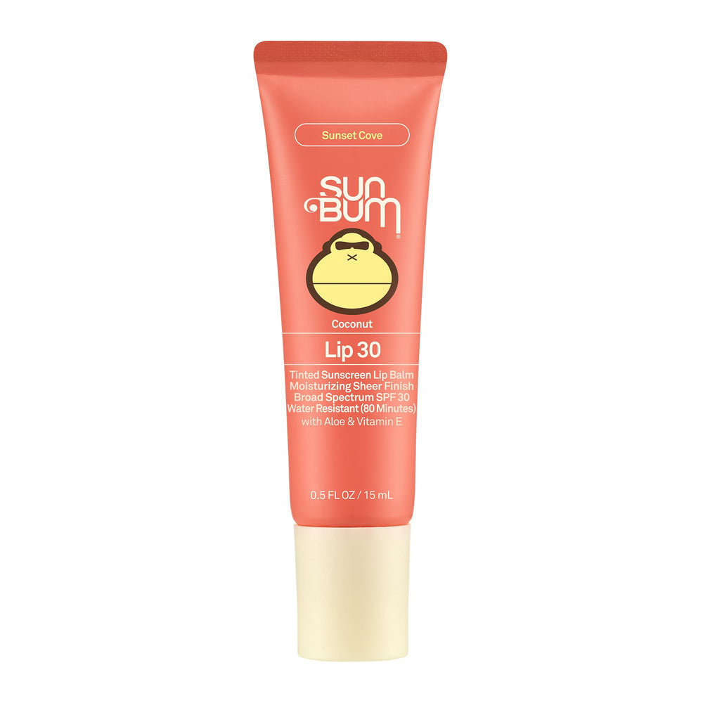 Sun Bum bálsamo labial tintado Sunset Cove, hidratación ligera con color