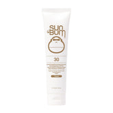 Sun Bum Mineral SPF 30 tinted sunscreen bottle shows matte finish and mineral protection