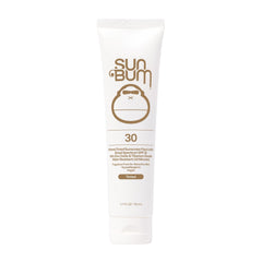 Sun Bum Mineral SPF 30 tinted sunscreen bottle shows matte finish and mineral protection