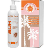 Sun Labs by Giesee Ultra Dark lotion bottle promotes a long-lasting natural tan.