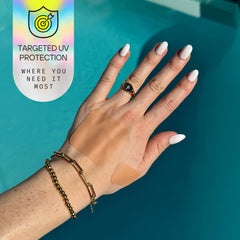 Sun Patch Sunkiss patch adheres securely during workouts due to waterproof design.