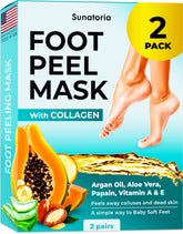 SUNATORIA Foot Peeling Mask pack-front for a two-pack foot care solution