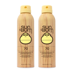 Sun Bum Original SPF 70 spray top view showing easy spray coverage for sunny days