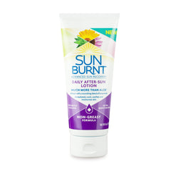 SunBurnt Advanced After-Sun Lotion being applied for quick absorption and non-greasy feel.
