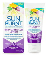 SunBurnt Advanced After-Sun Lotion bottle offers cooling hydration and moisturization.