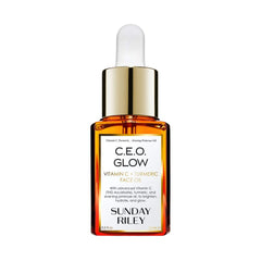 Sunday Riley C.E.O. Glow bottle pour for easy dosing and glow-ready skin