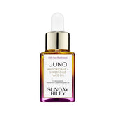 Sunday Riley Juno bottle glows, a radiant hydrating facial oil for dehydrated skin