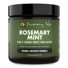 Sunny Isle Manteca Romero Menta: botella de cuatro onzas para cuidado diario del cabello.
