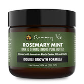 Sunny Isle Rosemary Mint Hair Butter 2oz jar ready to nourish roots and boost shine.