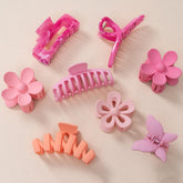Sunolga 8piezas clips flor rosa, agarre estable para pelo grueso