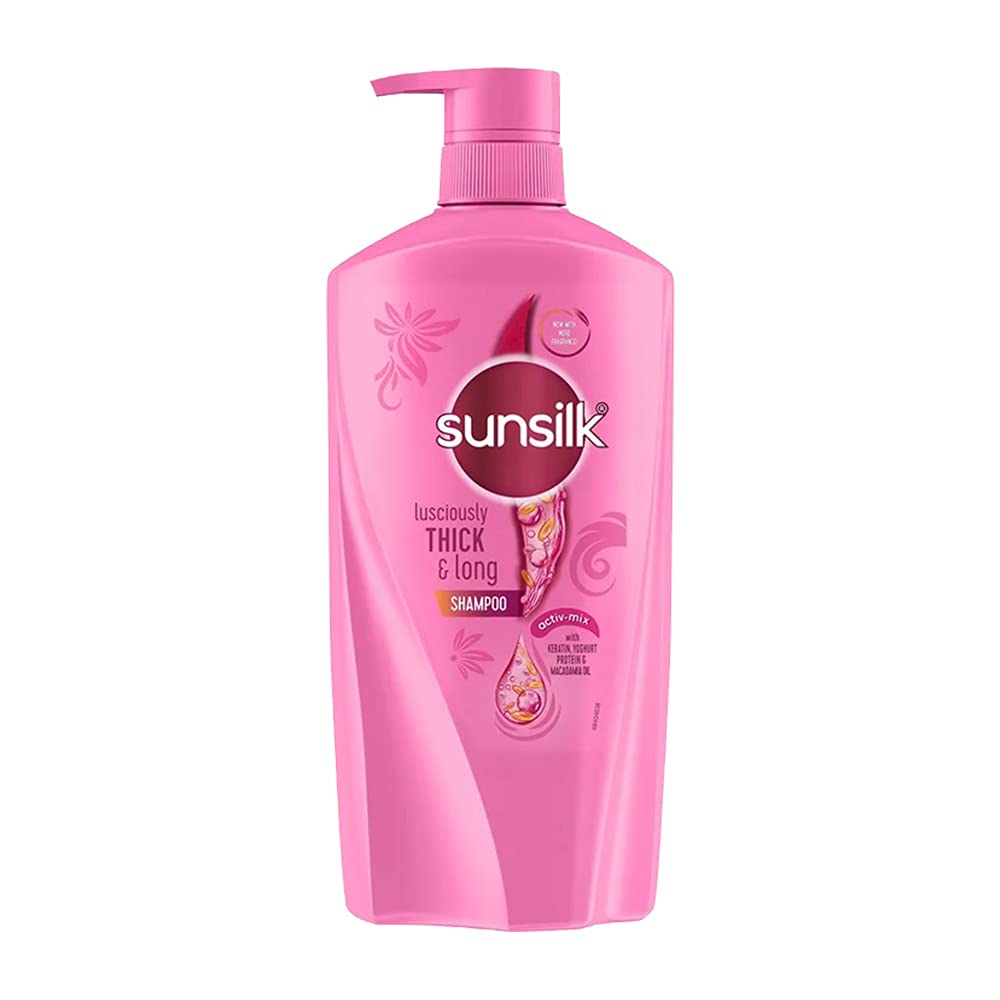 Sunsilk champú 650 ml, botella visible que aporta volumen duradero al cabello.