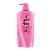 Sunsilk champú 650 ml, botella visible que aporta volumen duradero al cabello.