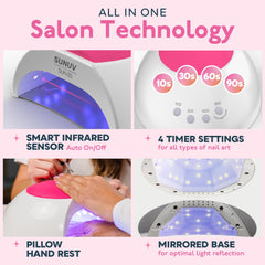 Sunuv SUN2C lamp with hand in chamber demonstrating automatic sensor
