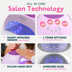 SUNUV SUN2C purple LED array delivers consistent gel curing at home.