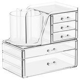 SuoXing clear organizer top brush holder keeps daily brushes within reach