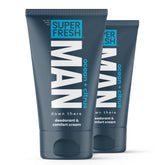 Botella de Super & Fresh Co. para higiene masculina y cuidado diario.