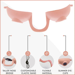 Elastic band provides secure fit during tanning sessions.