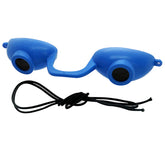 Super Sunnies Evo front view shows compact tanning bed goggles for salon use.