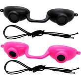 Super Sunnies flex UV eye protection shown for secure UV shielding during indoor tanning