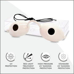 Lentes verdes de Super Sunnies protegen frente a UV en cabinas de bronceado