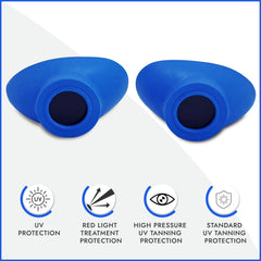 Super Sunnies Slim Flex eyeshields side view showing slim, comfortable fit