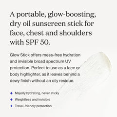 Supergoop Glow Stick applied on face for hydrating SPF boost