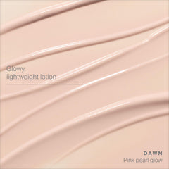 Glowscreen Dawn hydration swirl demonstrating a dewy, non-greasy finish.