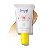 Supergoop! Glowscreen Golden Hour bottle showing SPF 40 glow and hydration.