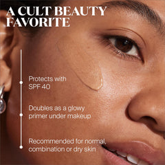 Glowscreen Golden Hour swirl on skin demonstrates dewy coverage and even tone.