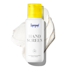 Supergoop Handscreen SPF40 bottle front for daily hand protection and nourishment.