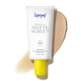 Supergoop! Mineral Mattescreen bottle pump for easy, mess-free daily sun protection.
