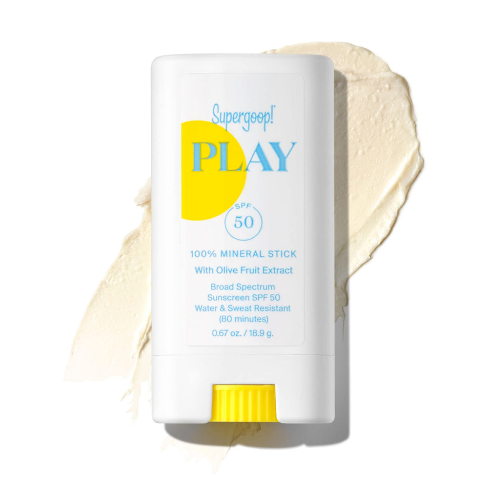 Barrita mineral Supergoop! PLAY SPF 50 en empaque compacto para viajar