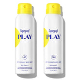 Supergoop! PLAY SPF 50 body mist bottle front view for lightweight protection