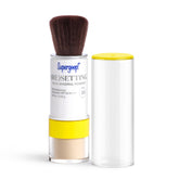 Supergoop! Resetting Powder bottle close-up showing matte finish and SPF 35 protection.