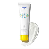 Supergoop! Unseen Sunscreen Body bottle demonstrates invisible, weightless protection for all skin types.