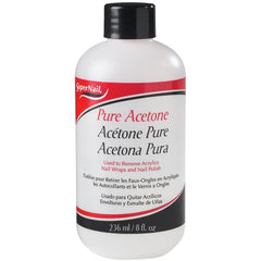 SuperNail acetona pura en bote de 8 oz para remover esmalte profesional.