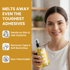 Softens the adhesive layer to reduce tugging during removal.
