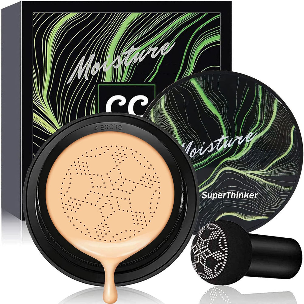 Envase de SuperThinker Crema CC en cojín aireado para maquillaje suave y uniforme