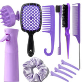 SUPHOUSE 12-piece hair brush set with spray bottle for easy styling and detangling