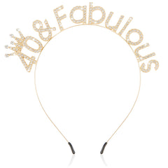 SuPoo 40th birthday crown in gold with crystals for festive photo sessions.