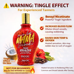 Supre Snooki One Hot Mama demonstrates warming tingle during application.