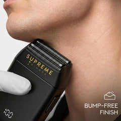 Supreme Trimmer Crunch STF602 head shave closeup shows precise grooming.