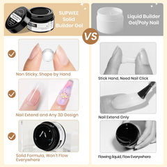 SUPWEE solid 3D hard gel with non-stick formula for smooth sculpting