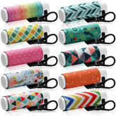 Sureio lip balm holder keychain with floral style attached to a purse for easy access
