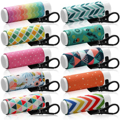 Sureio lip balm holder keychain with floral style attached to a purse for easy access