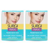 Surgiwax microwave facial hard wax 2-pack for quick at-home waxing sessions.
